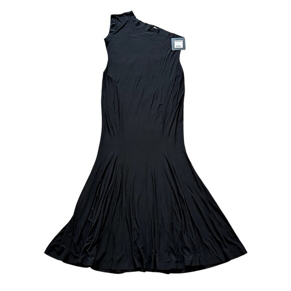 Norma Kamali Black One-Shoulder Midi Dress - Picture 1 of 11